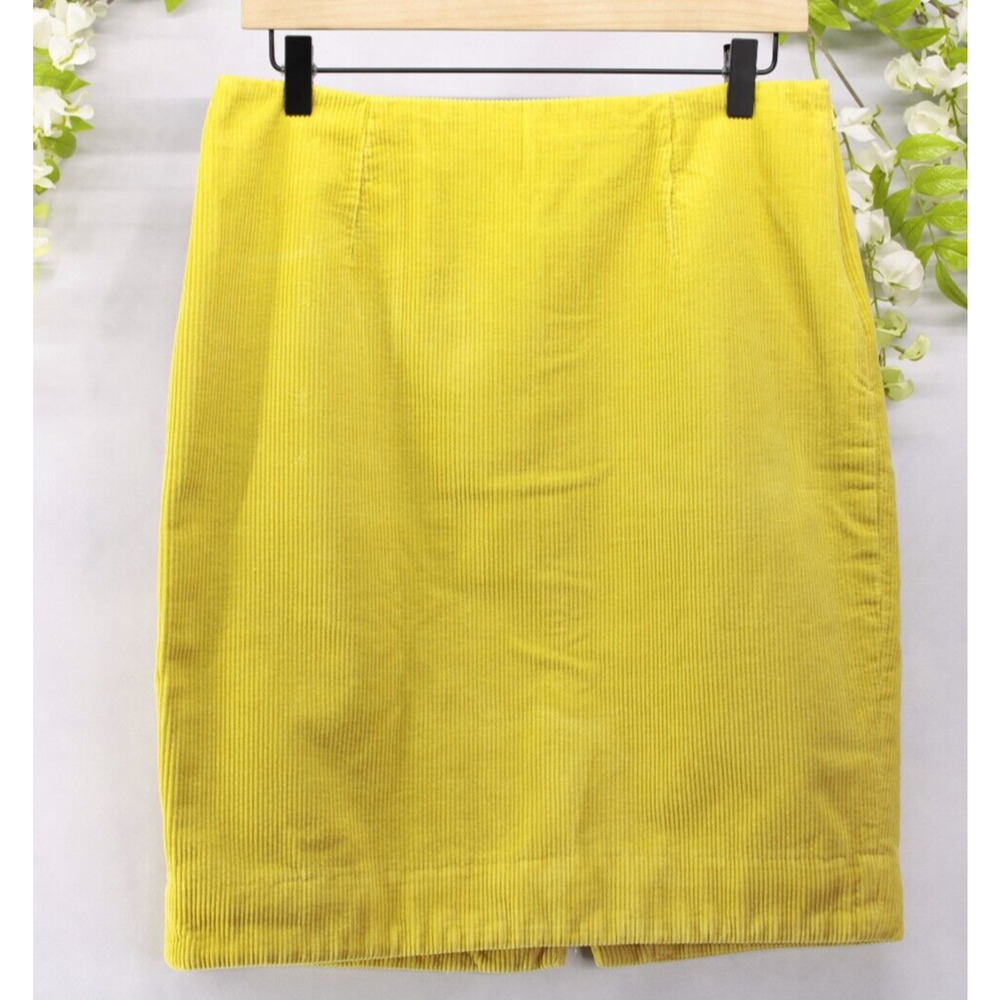 Maeve Yellow Corduroy Midi Skirt